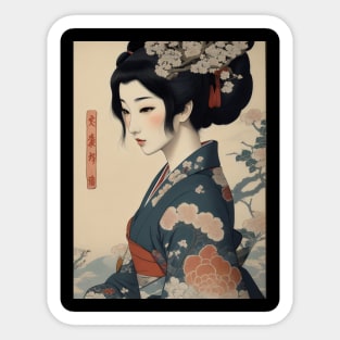 Japanese princess ukiyo e Sticker